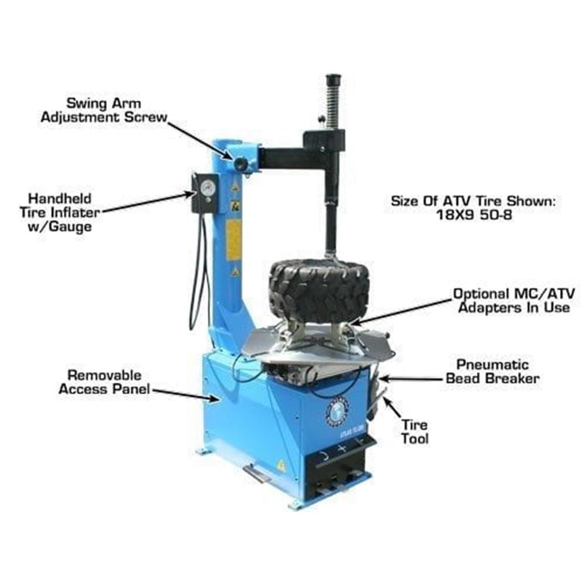 TC289LH Extra Large Rim-Clamp Tire Changer with Left Hand Assist Arm