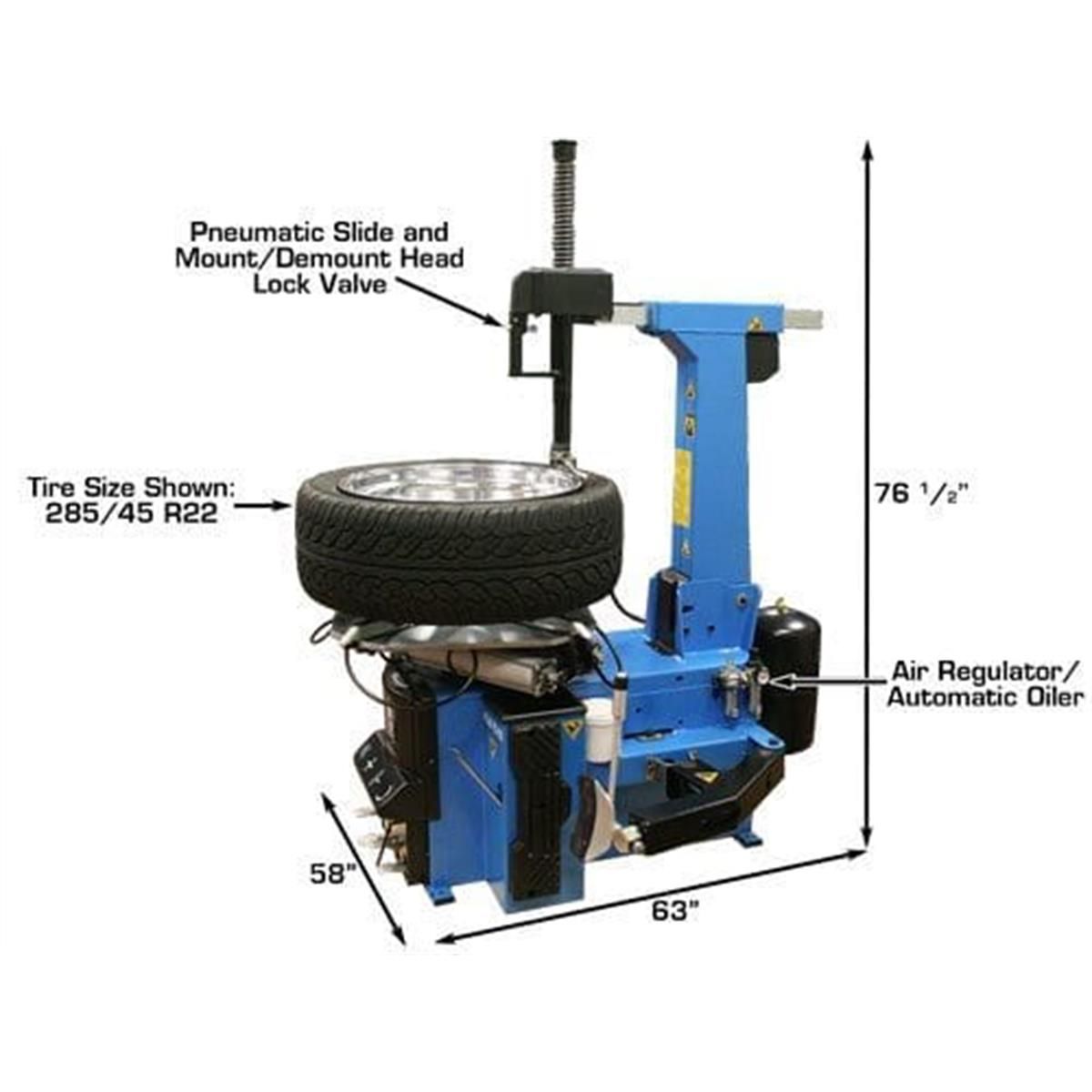 TC755 Tilt-Back Rim-Clamp Tire Changer with Beadblaster